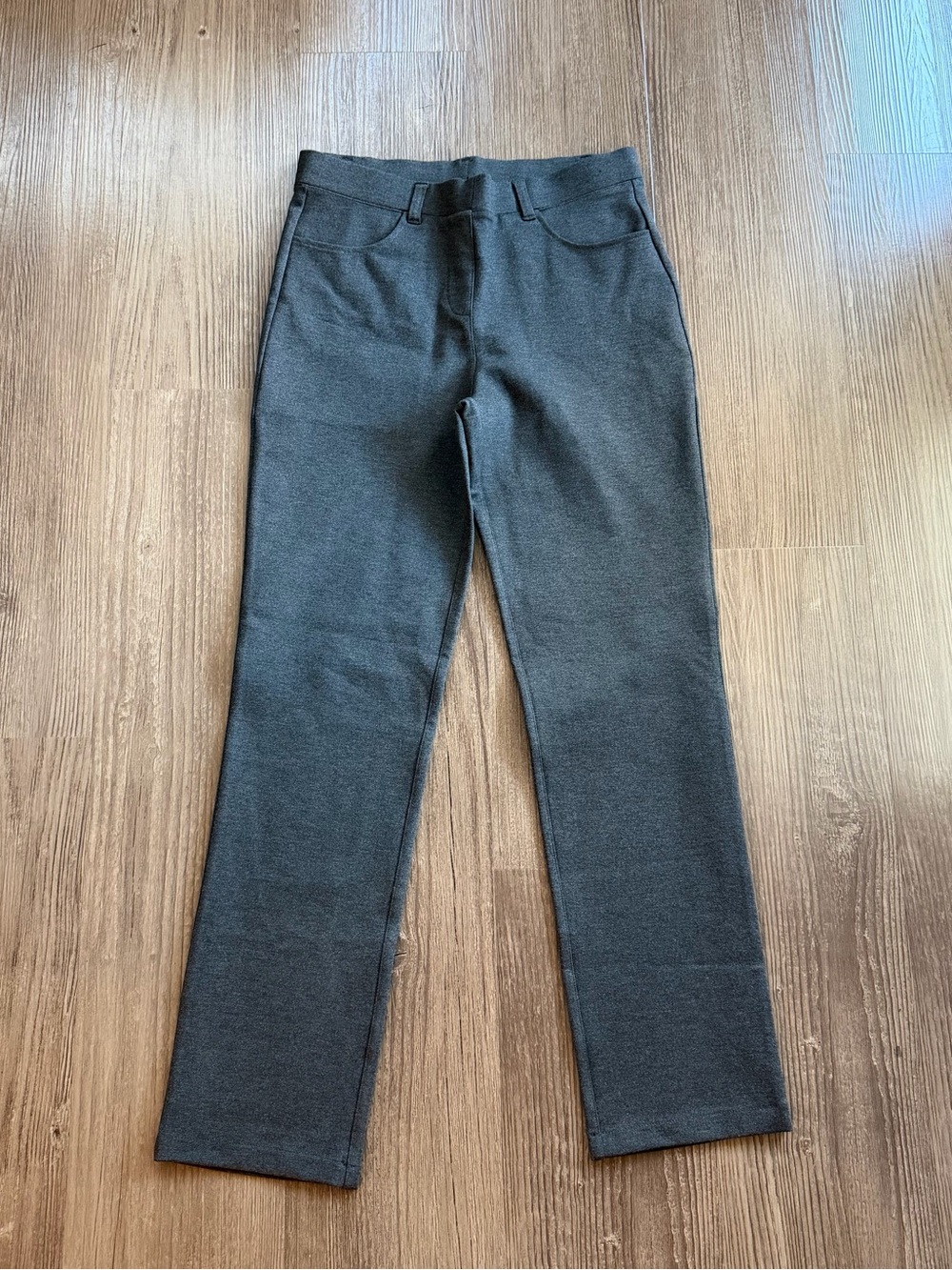 Quince Ultra Stretch Ponte Straight Leg Pants Charcoal Petite S